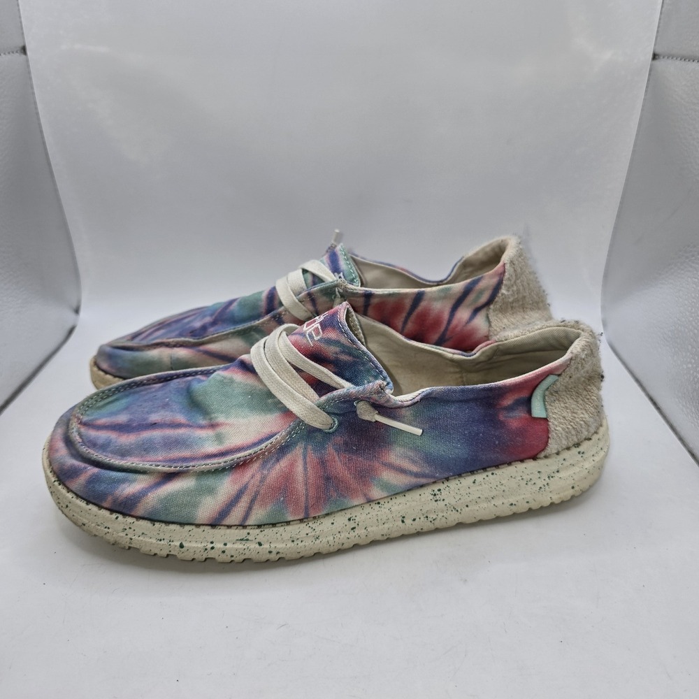 Hey Dude Wally Men's US 9 EU 40 UK 7 Rose Candy Tie-Dye Casual Loafers Shoes